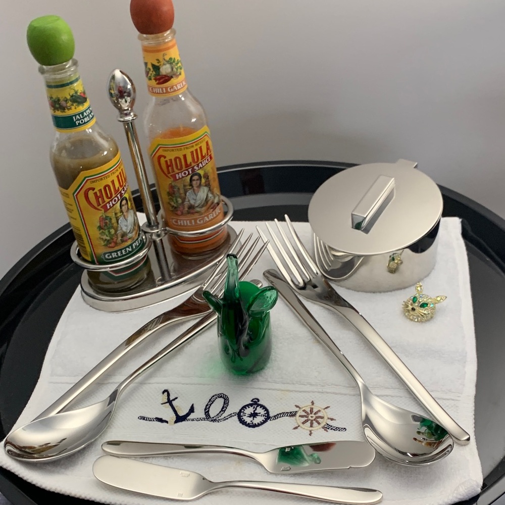 SANT’ ANDREA Server-ware GLOSSY SS Set of 8 Pc Table Staples WOWOWOWOW